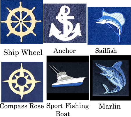 Boat Mat Embroidery Choices